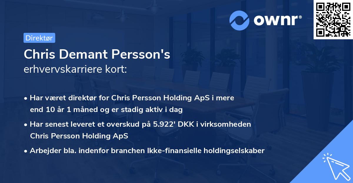 Chris Demant Persson's erhvervskarriere kort