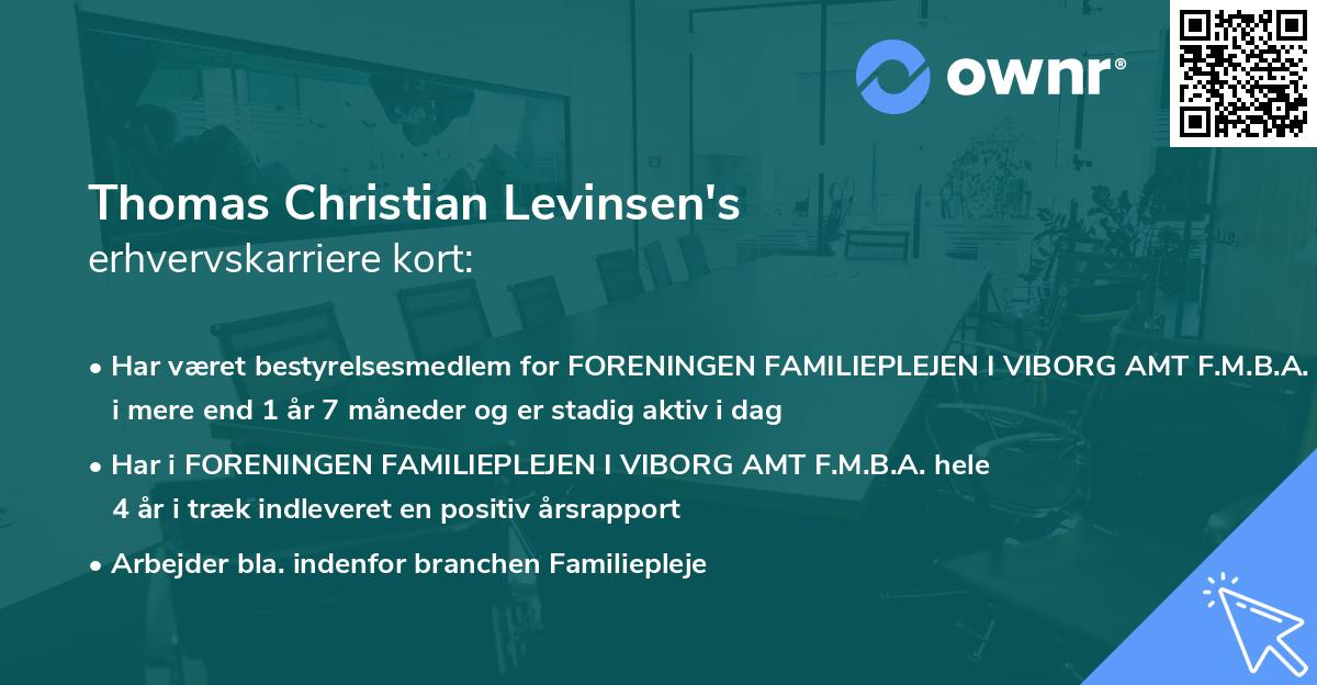 Thomas Christian Levinsen's erhvervskarriere kort