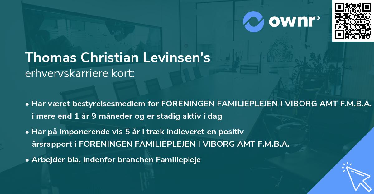 Thomas Christian Levinsen's erhvervskarriere kort