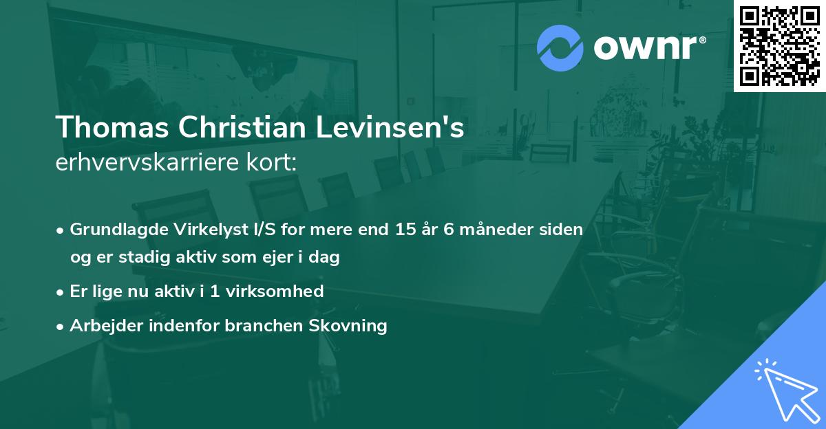 Thomas Christian Levinsen's erhvervskarriere kort
