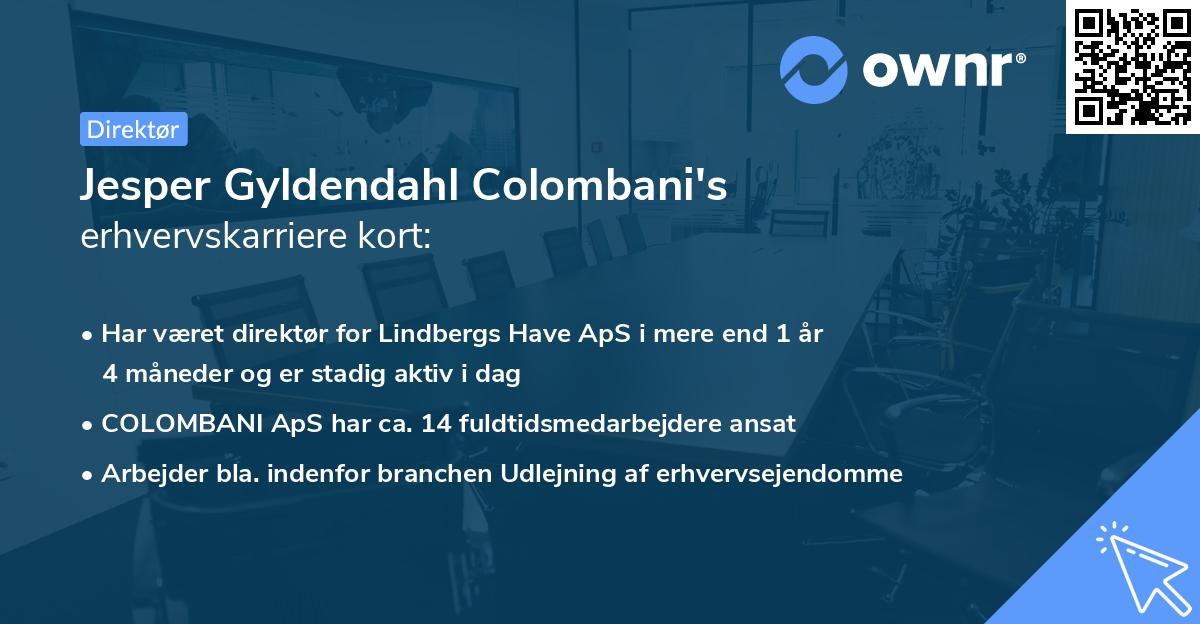 Jesper Gyldendahl Colombani's erhvervskarriere kort