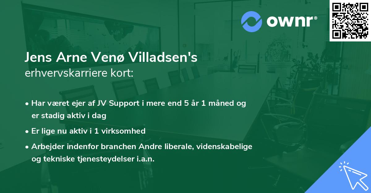 Jens Arne Venø Villadsen's erhvervskarriere kort