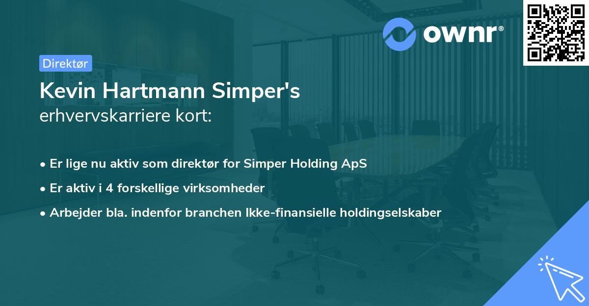 Kevin Hartmann Simper's erhvervskarriere kort