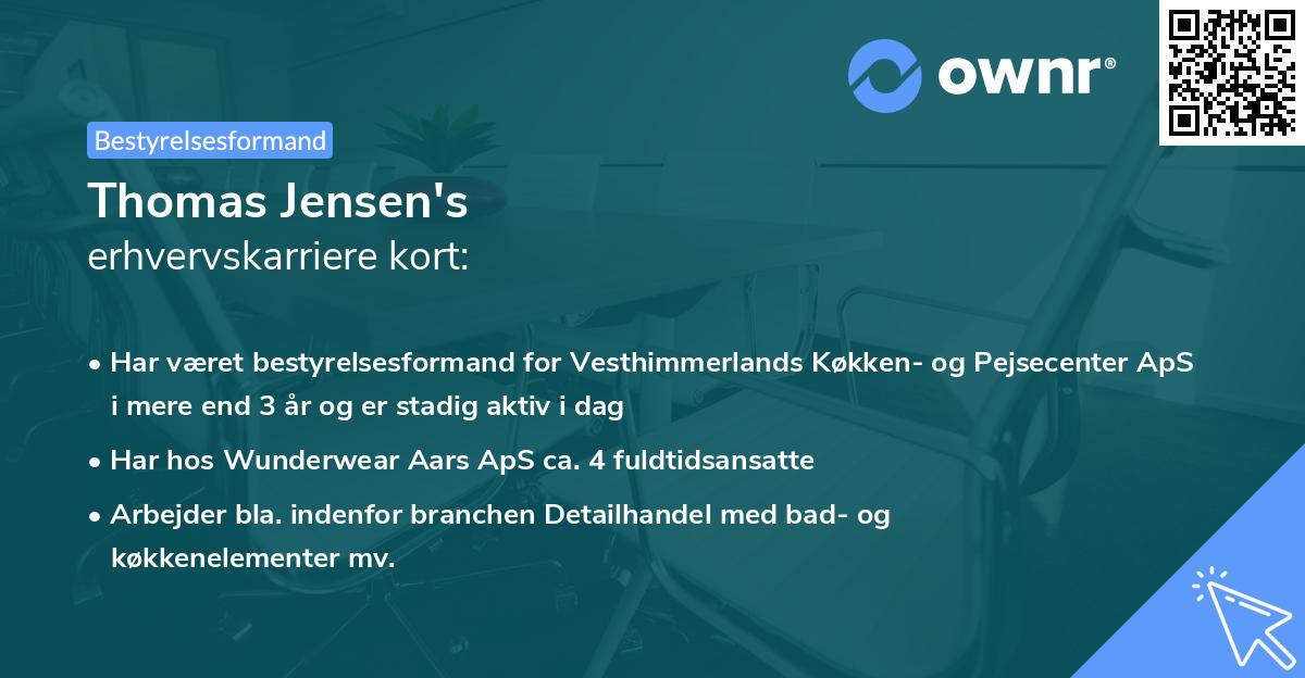 Thomas Jensen's erhvervskarriere kort