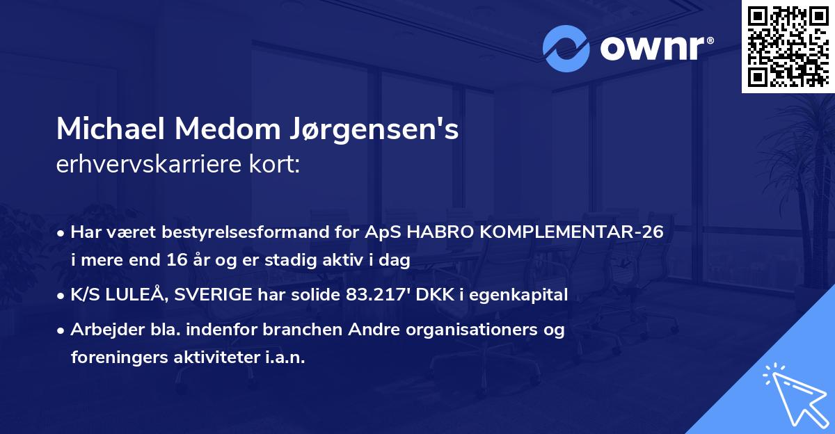 Michael Medom Jørgensen's erhvervskarriere kort