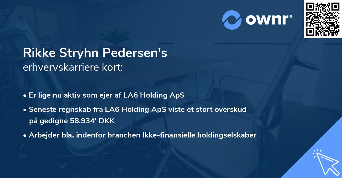 Rikke Stryhn Pedersen's erhvervskarriere kort
