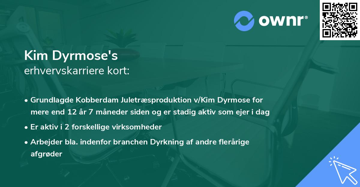 Kim Dyrmose's erhvervskarriere kort