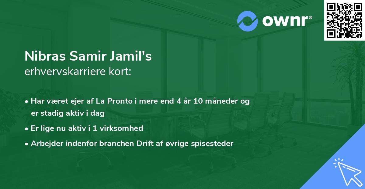 Nibras Samir Jamil's erhvervskarriere kort