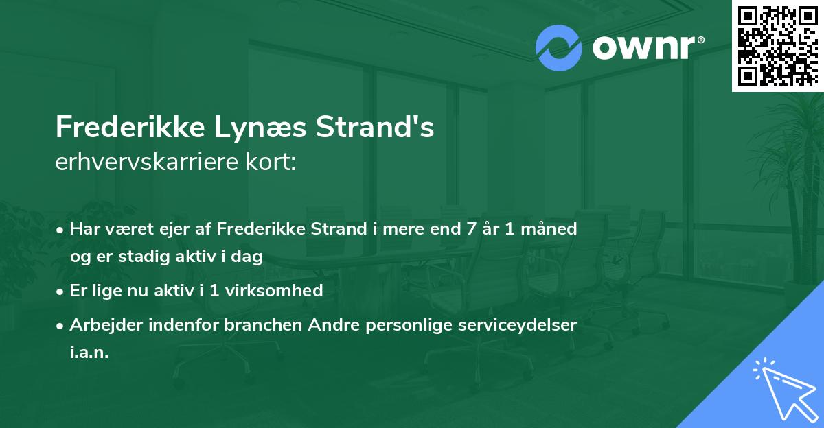 Frederikke Lynæs Strand's erhvervskarriere kort