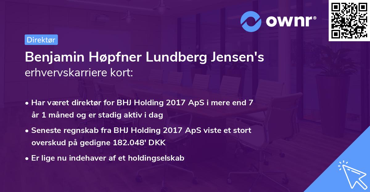 Benjamin Høpfner Lundberg Jensen's erhvervskarriere kort