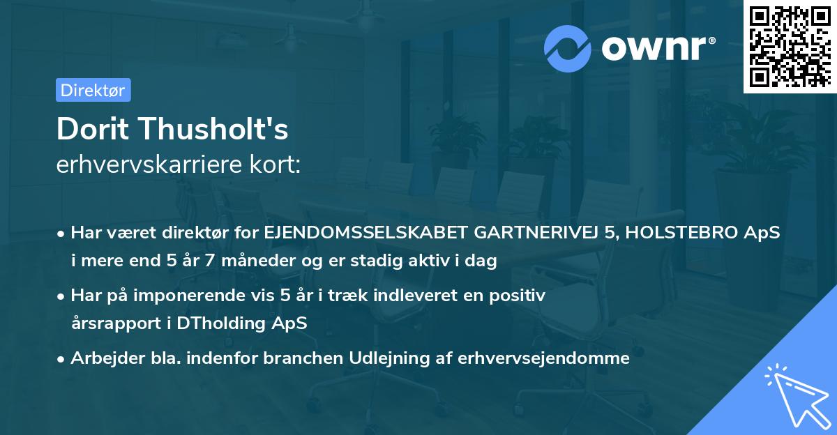 Dorit Thusholt's erhvervskarriere kort