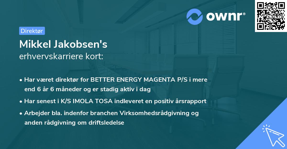 Mikkel Jakobsen's erhvervskarriere kort