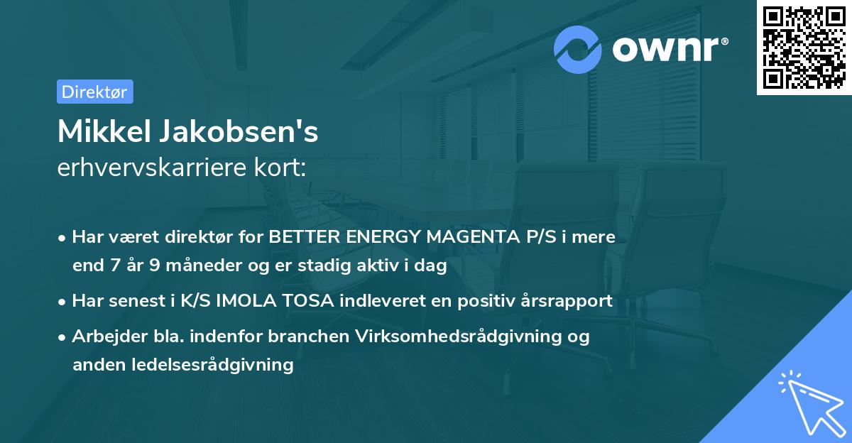 Mikkel Jakobsen's erhvervskarriere kort