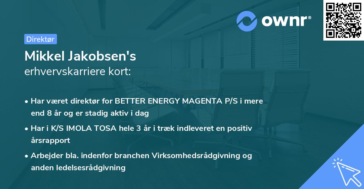 Mikkel Jakobsen's erhvervskarriere kort