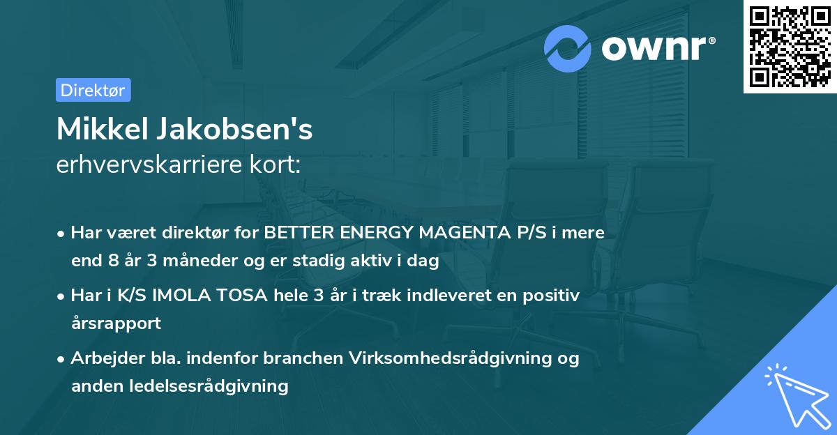 Mikkel Jakobsen's erhvervskarriere kort