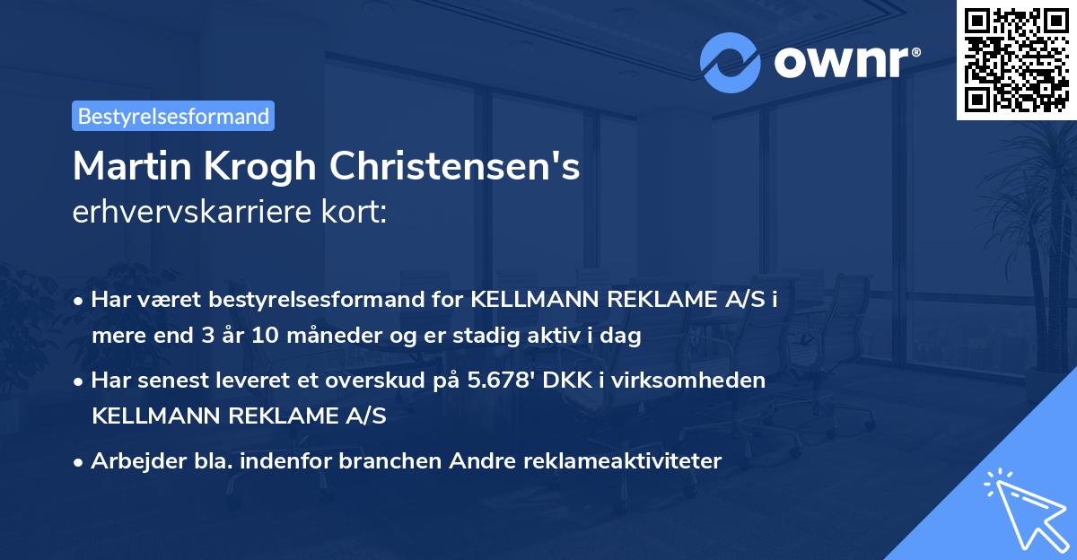 Martin Krogh Christensen's erhvervskarriere kort