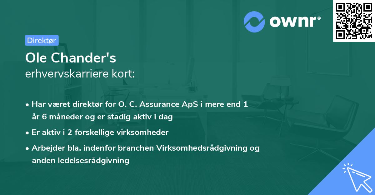 Ole Chander's erhvervskarriere kort