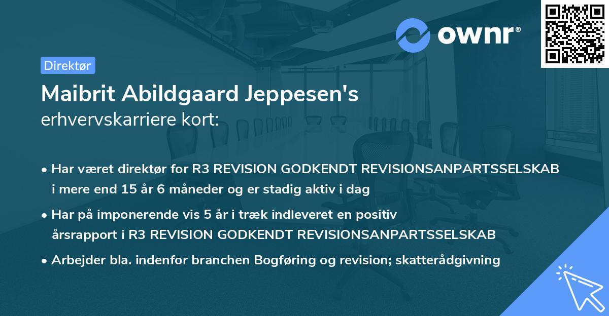 Maibrit Abildgaard Jeppesen's erhvervskarriere kort