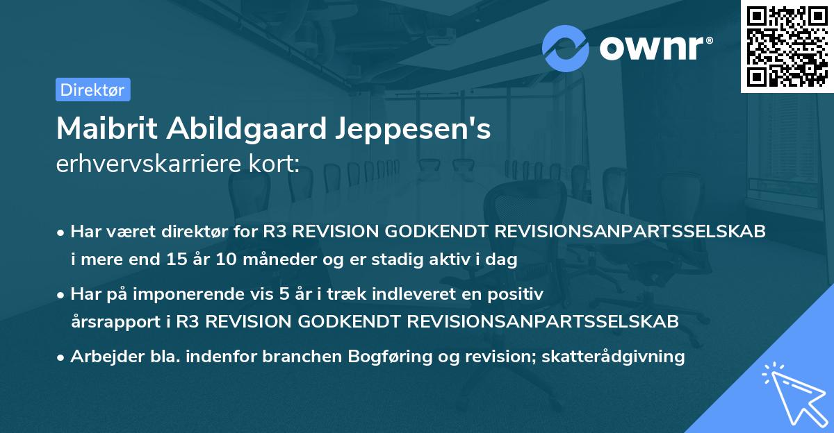 Maibrit Abildgaard Jeppesen's erhvervskarriere kort