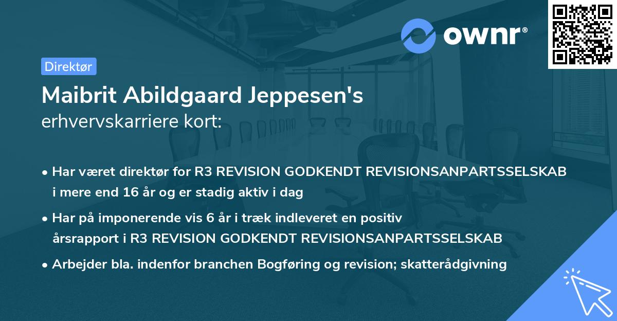 Maibrit Abildgaard Jeppesen's erhvervskarriere kort