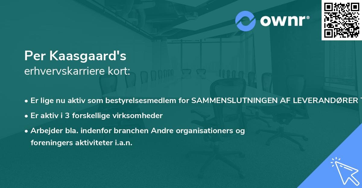 Per Kaasgaard's erhvervskarriere kort