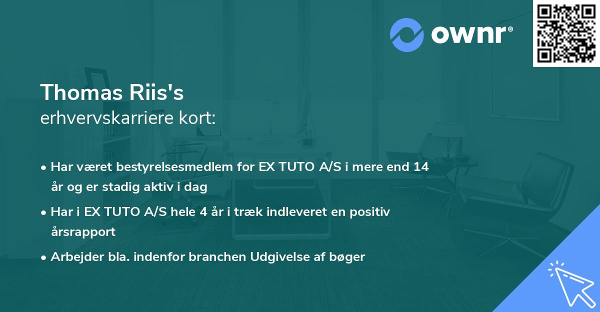 Thomas Riis's erhvervskarriere kort