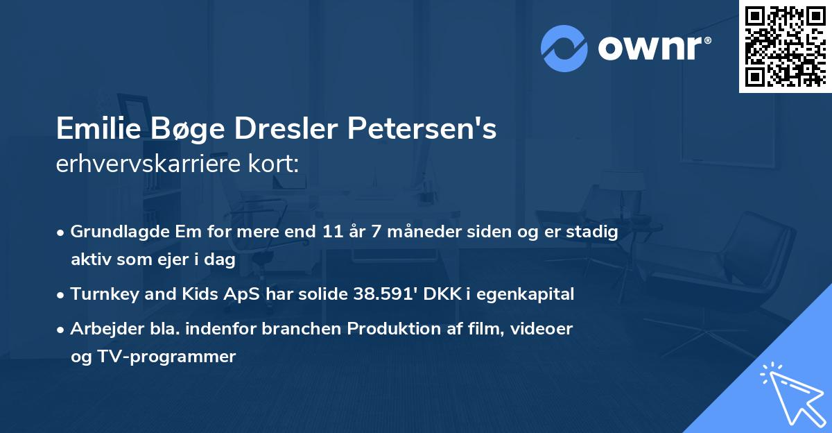 Emilie Bøge Dresler Petersen's erhvervskarriere kort