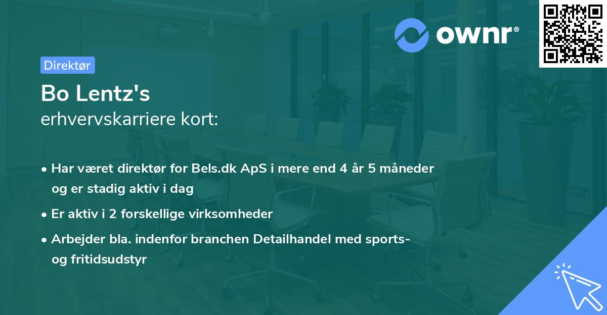 Bo Lentz's erhvervskarriere kort