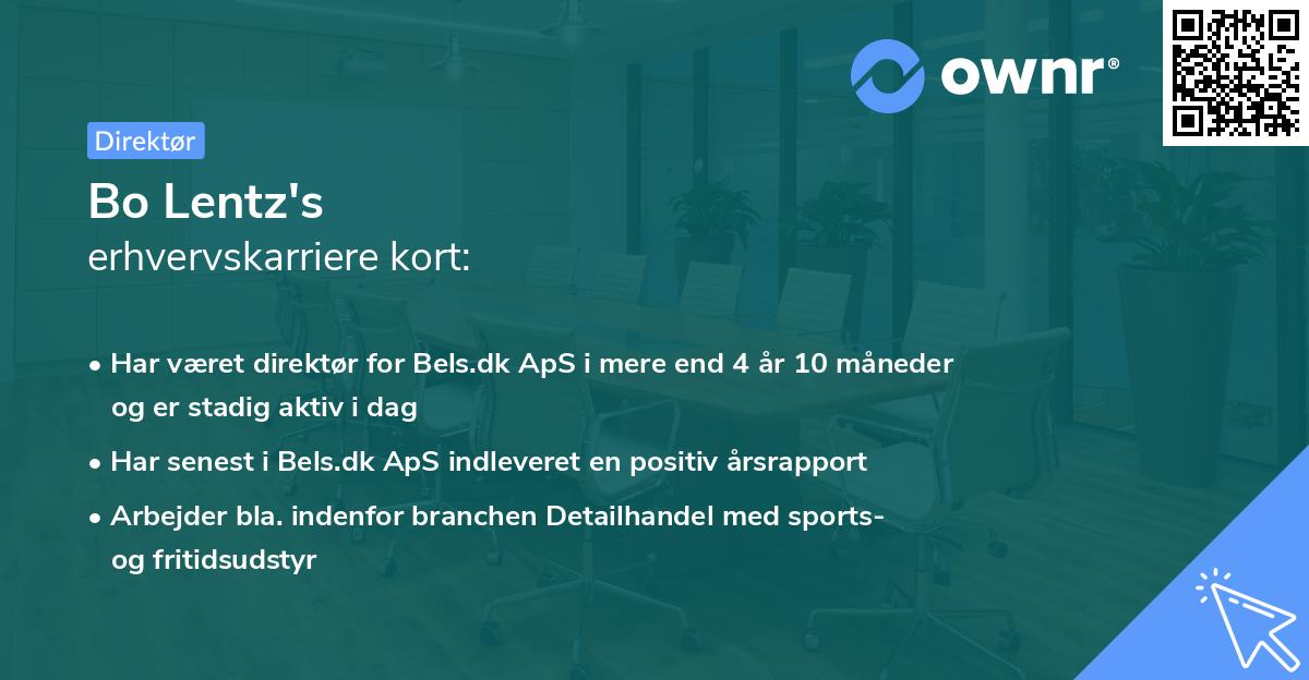Bo Lentz's erhvervskarriere kort