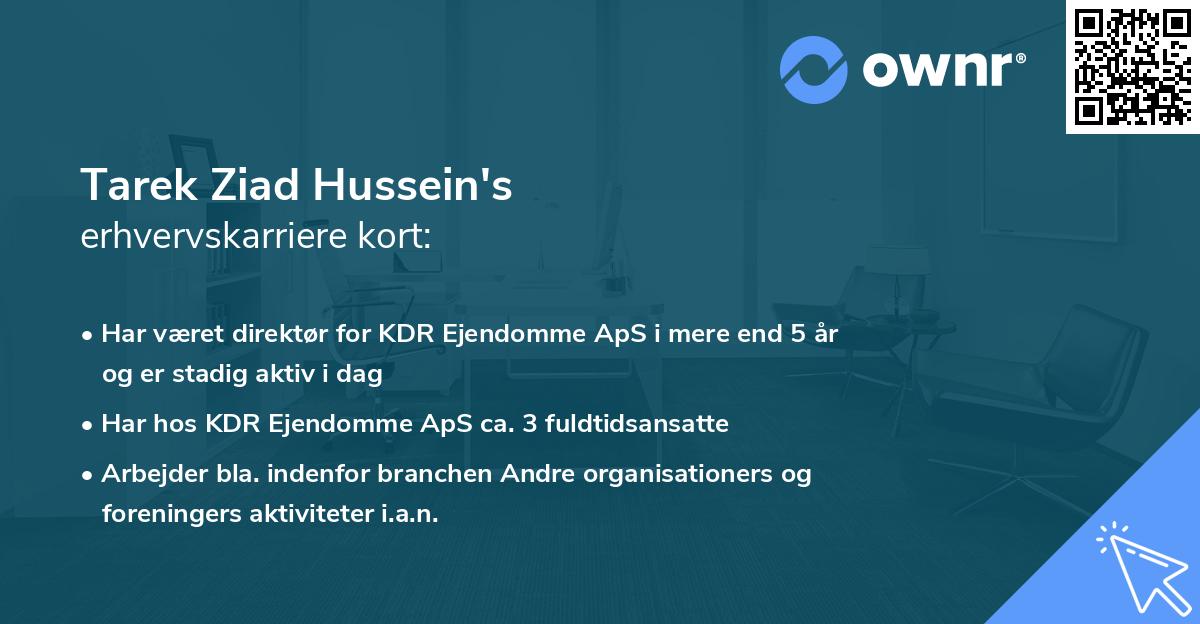 Tarek Ziad Hussein's erhvervskarriere kort