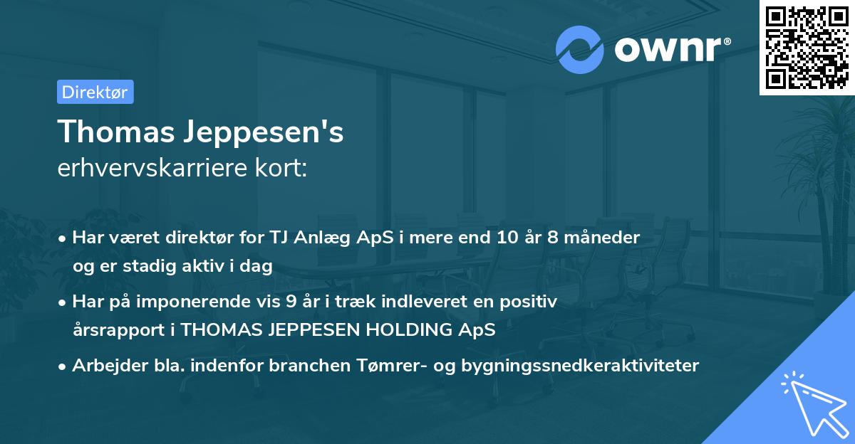 Thomas Jeppesen's erhvervskarriere kort