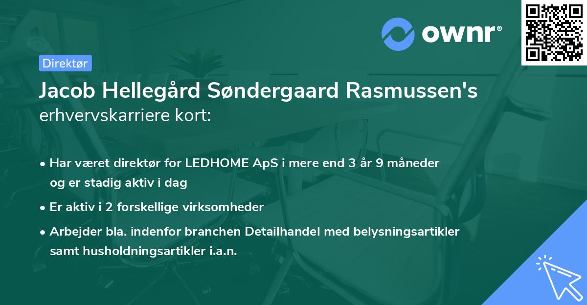 Jacob Hellegård Søndergaard Rasmussen's erhvervskarriere kort