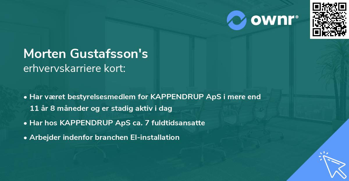 Morten Gustafsson's erhvervskarriere kort