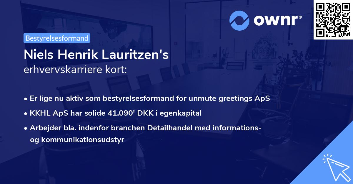 Niels Henrik Lauritzen's erhvervskarriere kort