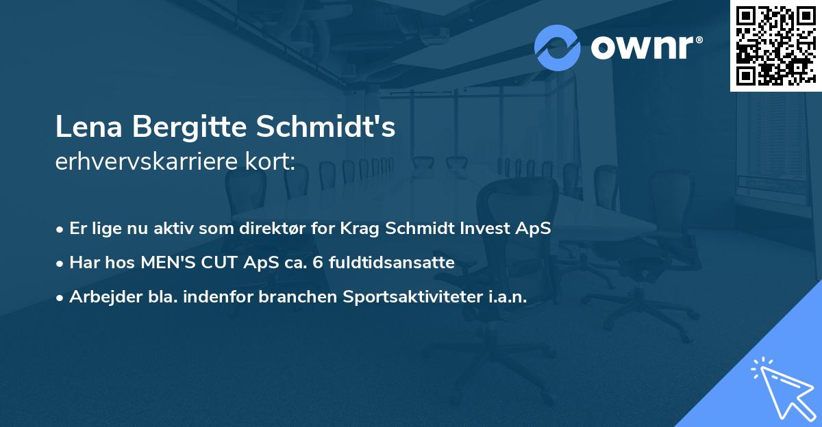 Lena Bergitte Schmidt's erhvervskarriere kort