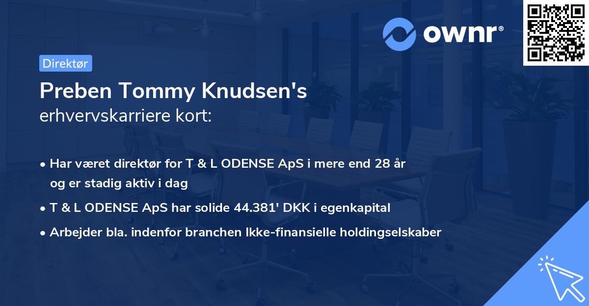 Preben Tommy Knudsen's erhvervskarriere kort