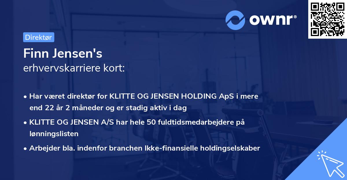 Finn Jensen's erhvervskarriere kort