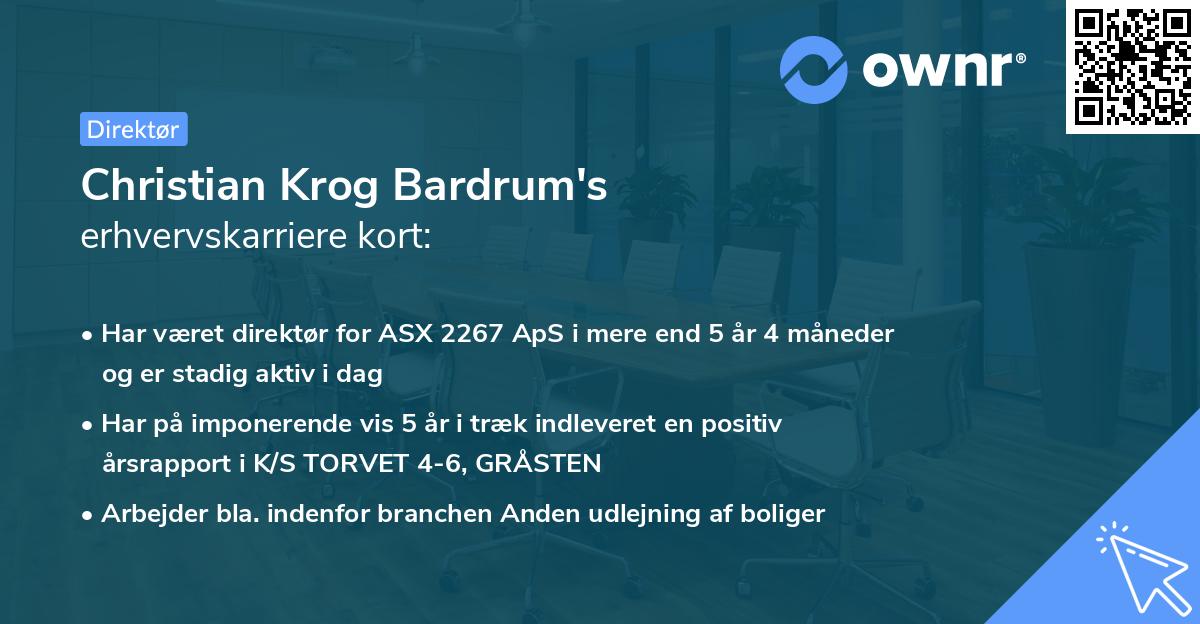Christian Krog Bardrum's erhvervskarriere kort