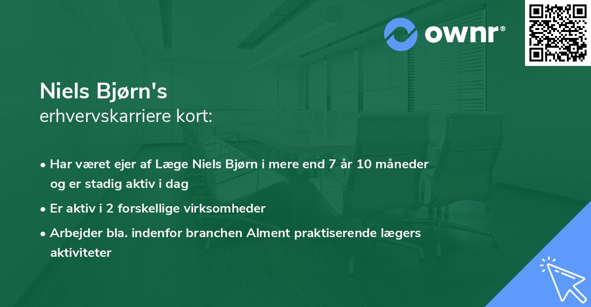 Niels Bjørn's erhvervskarriere kort