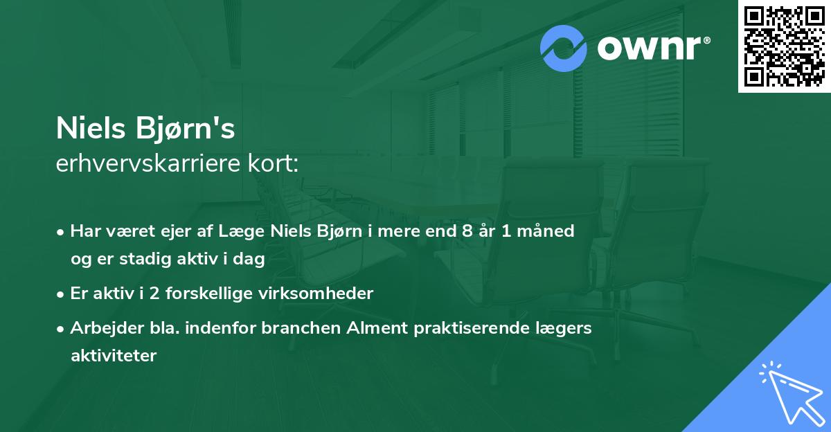 Niels Bjørn's erhvervskarriere kort