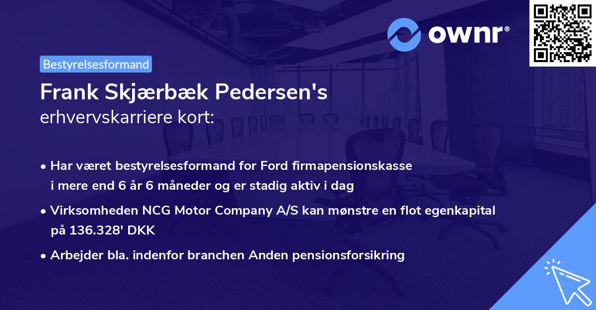 Frank Skjærbæk Pedersen's erhvervskarriere kort