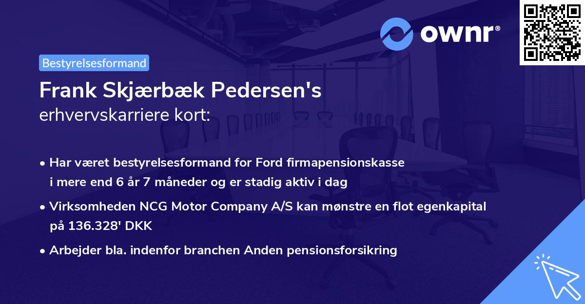 Frank Skjærbæk Pedersen's erhvervskarriere kort