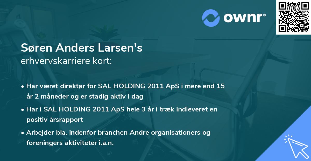 Søren Anders Larsen's erhvervskarriere kort