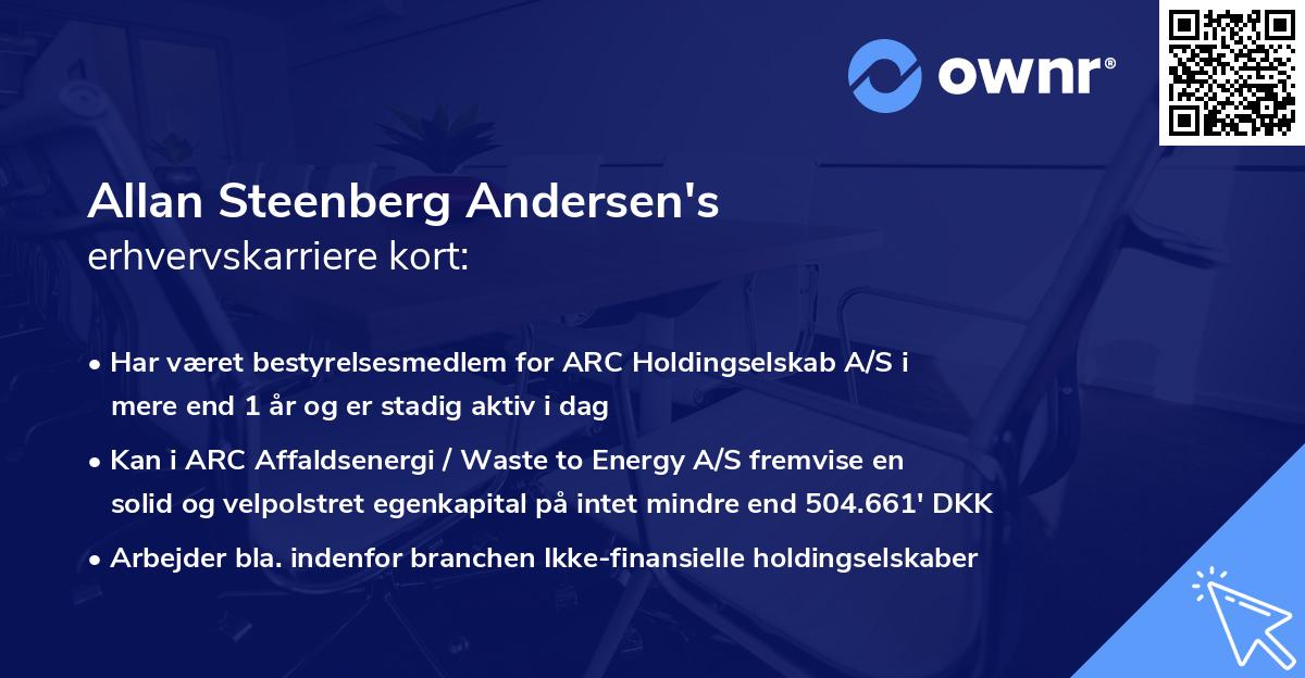 Allan Steenberg Andersen's erhvervskarriere kort