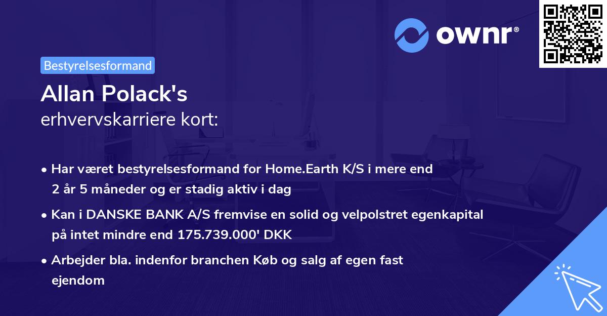Allan Polack's erhvervskarriere kort