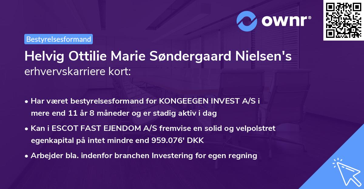 Helvig Ottilie Marie Søndergaard Nielsen's erhvervskarriere kort