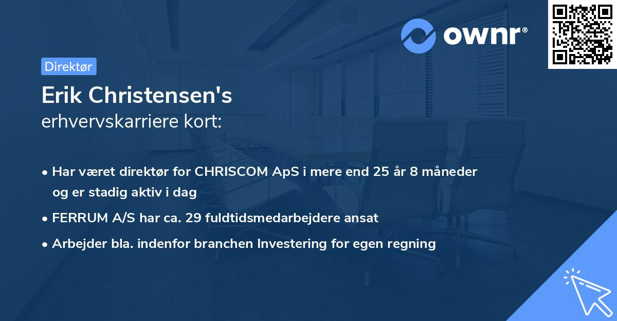 Erik Christensen's erhvervskarriere kort