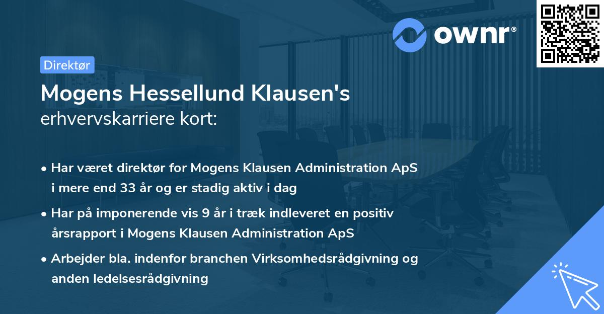 Mogens Hessellund Klausen's erhvervskarriere kort