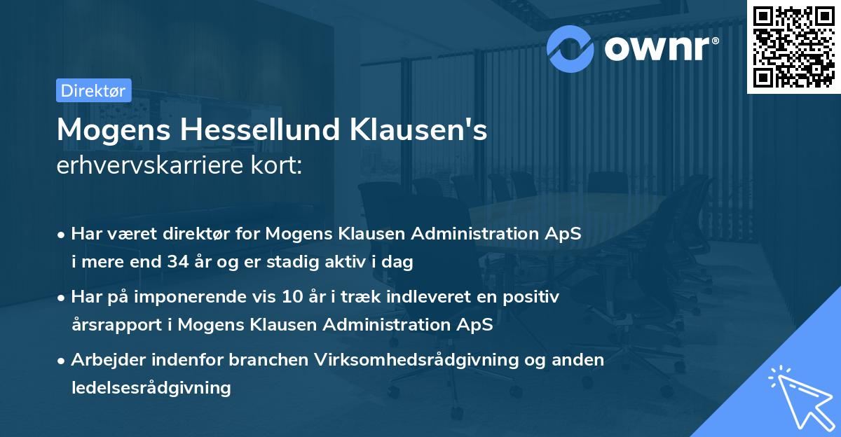 Mogens Hessellund Klausen's erhvervskarriere kort