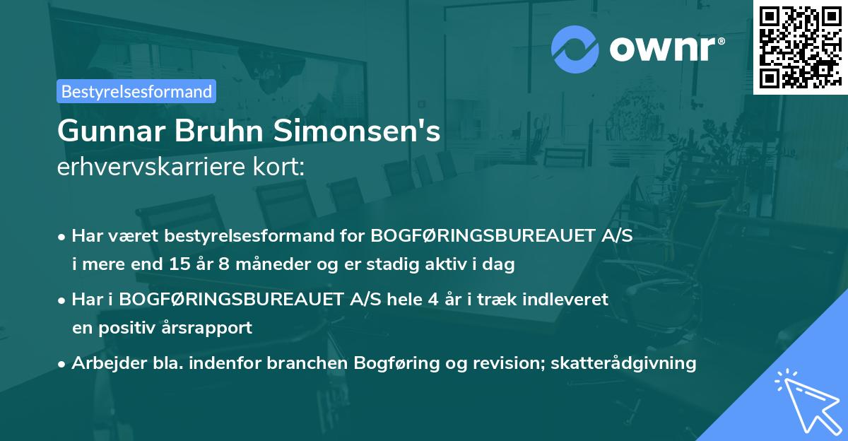 Gunnar Bruhn Simonsen's erhvervskarriere kort